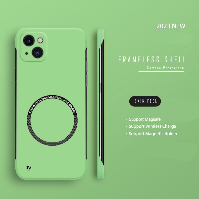 Ultra Thin Hard PC For Magsafe Frameless Magnetic Phone Case For iPhone 14 11 12 13 Pro Mini XR XS Max X 7 8 14 Plus SE Wireless Charging Cover