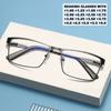 Men Square Metal Large Frame Reading Presbyopia Glasses Business Eyewear Diopters +1.25  To +6.0