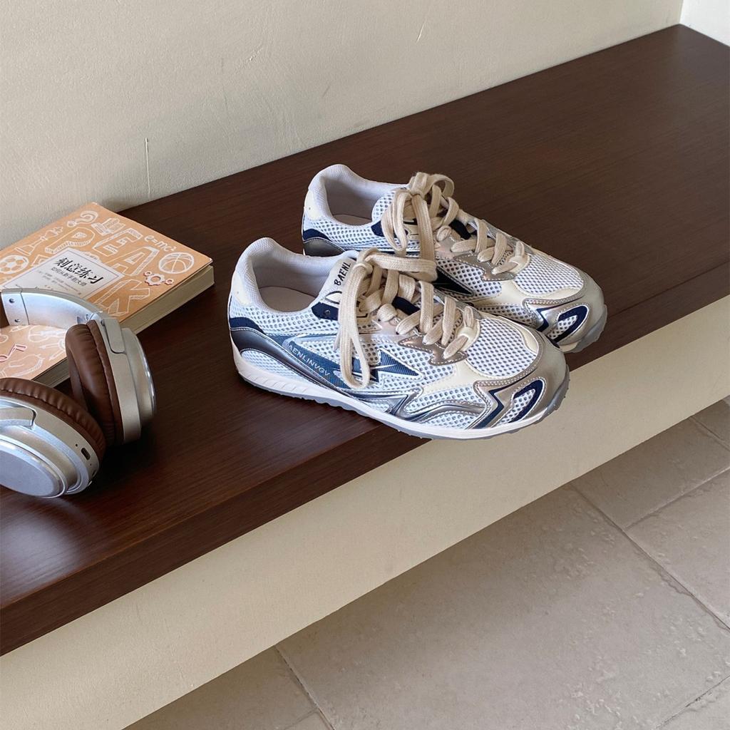 Retro Contrasting Color Dexun Shoes Women's 2025 New Fashion Versatile Mesh Breathable Sports and Leisure Forrest Gump Shoes