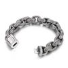 Personality Creative Black Fang Fang Founded Men and South Korea Vocal Titanium Steel Men 13mm Horizontal O -line Chain Bracelet