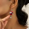 2025 New Christmas Carnival Shaky Wine Glass Acrylic Earrings Fun Earrings Party Ornaments