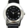 Used 9539 5500L 7975 Quartz Black Dial Leather Strap Damaged Junk Women's from Japan AUTHENTIC