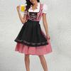 Women's Plaid Oktoberfest Costume German Dirndl Dress Traditional Bavarian Outfits for Halloween