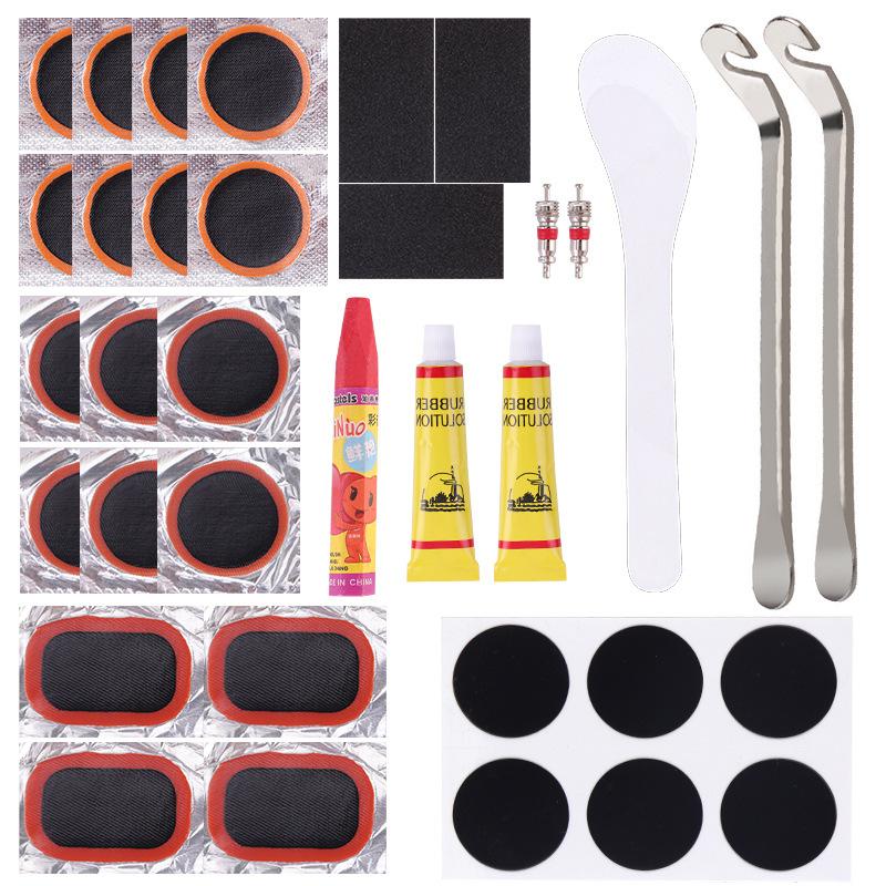 Bicycle Cold Repair Rubber Tire Prying Rod Quick Tire Repair Tool Set Glue-free Tire Repair Piece Tire Repair Tool Box