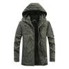 Men Washed Cotton Thick Fleece Casual Winter Warm Cargo Jacket Men Parka  Coat Windproof Hooded Jackets Man