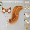 Jade Algae Front Cat Girl Cos Props Comic Exhibition Dress Up Fox Beast Ear Headband Plush Fox Ear Headband Fox Tail Set