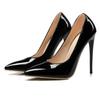 Large Size 47 Classic Style Women's Patent Pointed High Heels 12cm High Heels Elegant Women's Solid Color Slim High Heels