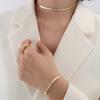 French Choker Style Blade Chain Connection Square Zirconium Diamond Necklace Bracelet Jewelry Plated 18 Real Gold Bracelet Jewelry