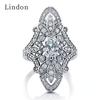 Lindon Luxury Rings Jewellery Women Geometric Shaped Zircon Ring Wedding Party Gifts Size 6-10