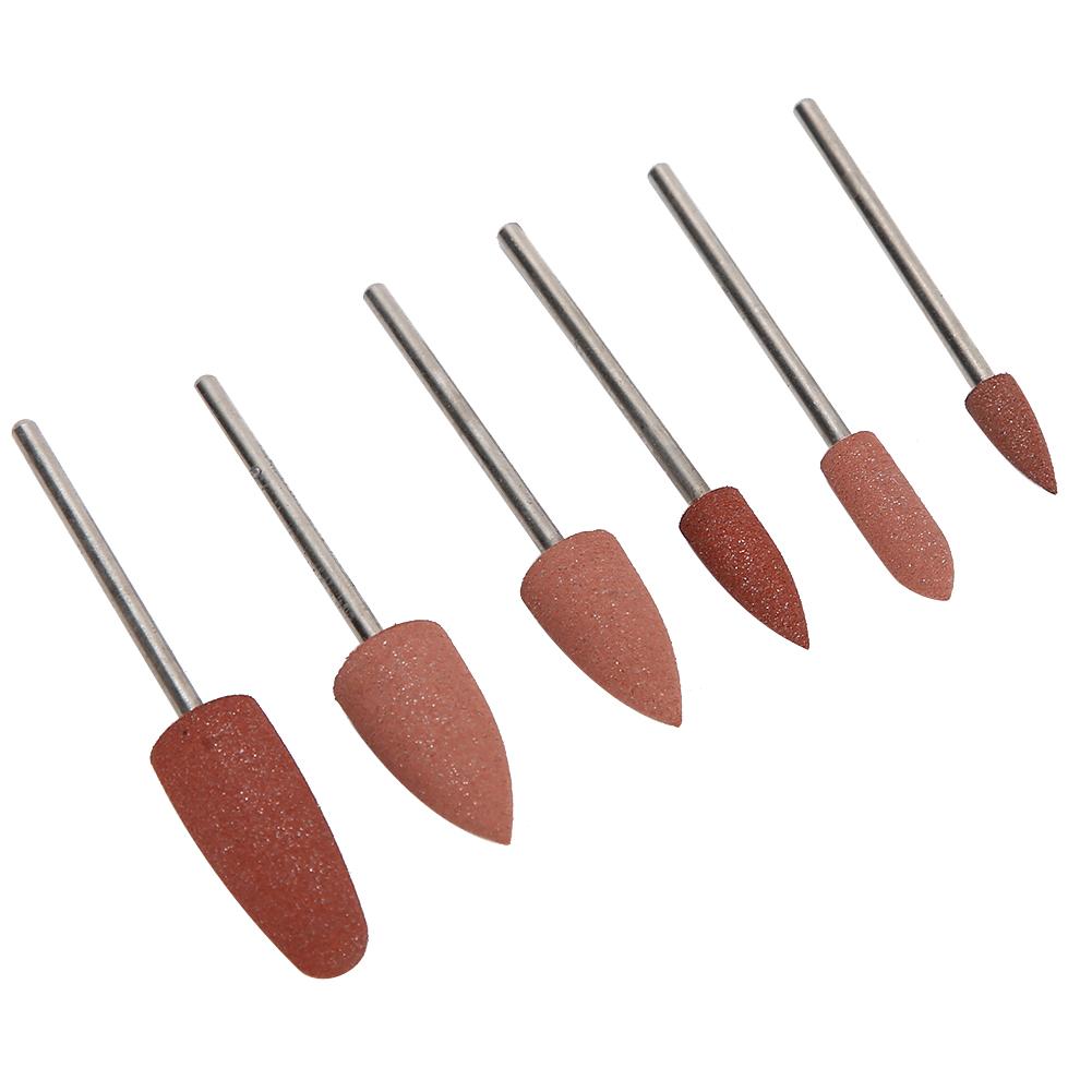 6pcs Nail Drill Bit Nail Art Drill Manicure Grinding Head Nail Polishing Bits Accessory