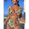 2025 New Women Print Summer Push Up Swimwear High Waist Bikini Set Bathing Suit Beachwear Female Holiday Swimsuit Swimming