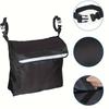 Large Capacity Wheelchair Storage Bag - Black Oxford Cloth Shopping Cart Back Seat Organizer with Mesh Pocket and Handle Strap