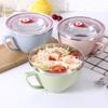 With Lid Handle Instant Noodle Bowl Double-layer Insulation Rice Bowl Soup Bowls Rice Soup Noodle KTY