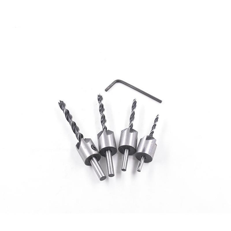 Adjustable 7-Piece Three-Pointed Woodworking Countersink Drill Set