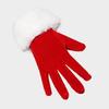 1 Pair Winter Christmas Gloves Thick Plush Trim Anti-slip Elastic Keep Warm Windproof Santa Claus Cosplay Performance Prop