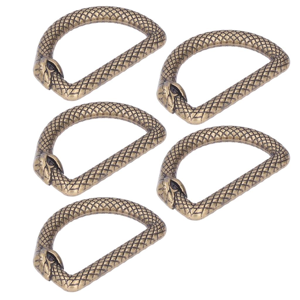 5Pcs D Rings Zinc Alloy Sturdy Durable Multifunctional Wide Application Metal D Rings for Bag Backpack BeltBronze