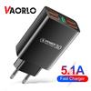 VAORLO 5.1A Phone Charger 5 USB Port Fast Charging EU US Charger For Iphone 11pro 11 13pro Quickly Charge