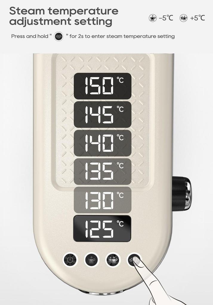 New HiBREW H10B Espresso Coffee Machine, 20Bar Extraction Pressure, Semi-Automatic, Adjustable Temperature & Cup Volume