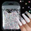 Holographic Four-Pointed Star Nail Sequins Laser Silver Gold Flakes DIY Manicure Design Nail Art Decorations Accessories