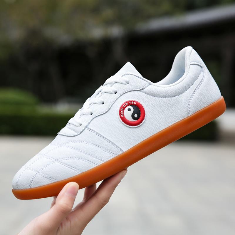 Genuine Leather Tendon Bottom Sneaker Martial Arts Shoes Soft Cowhide Tai Chi Practice Shoes Men's