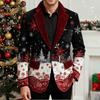 Men's Printing Corduroy Warm Pocket Suit Jacket Cardigan Men's Casual Suit