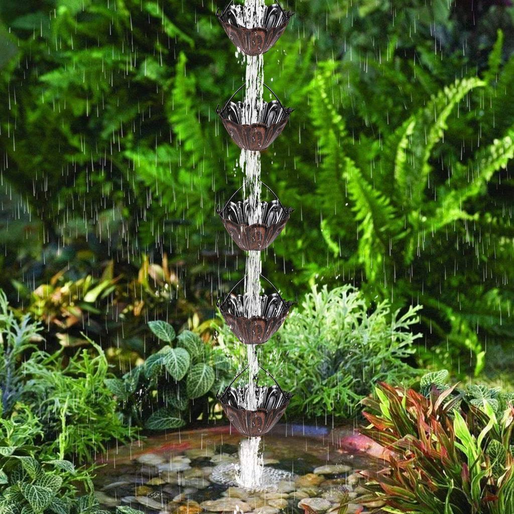 Vindar Rainwater Gutter Chain 2.6m MG4591 (Copper Color) with Adapter and 10 Cups