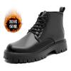 Martin Boots Men's 2025 Winter New Thick-soled 6-hole British Style Trend Warm High-top Leather Boots Velvet Short Boots