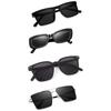 Sheomy Unisex Combo Offer Pack of 4 Shades Glasses Square Sunglasses Rectangle Retro Vintage Narrow Women::Men Small Narrow Square Sun Glasses