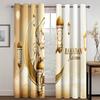 Muslim Ramadan Festival Window Curtains Living Room Home Decor Children's Bedroom Window Treatments Kitchen Drapes