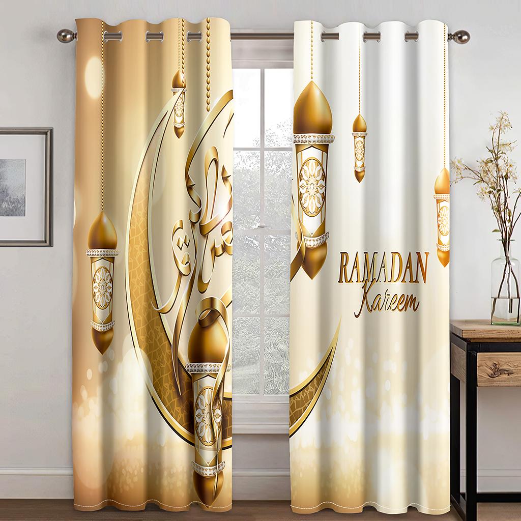 Muslim Ramadan Festival Window Curtains Living Room Home Decor Children's Bedroom Window Treatments Kitchen Drapes
