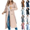 Women's  And Winter Casual Temperament Solid Color Trench Coat In The Long Jacket