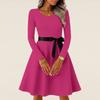 Women's Casual Fashion Long Sleeve  Vintage Long Dresses