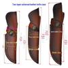 Two-Layer Cowhide Kitchen Knife and Sheath Set - Portable Outdoor Fruit Knife Set