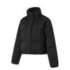 Water-Resistant Solid Color Zip-Up Stand Collar Comfortable Breathable Short Casual Down Jacket Women Jackets Black AYMU102-2