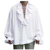 Men's Retro Shirt Lapel Pleated Fluffy Sleeve Shirt