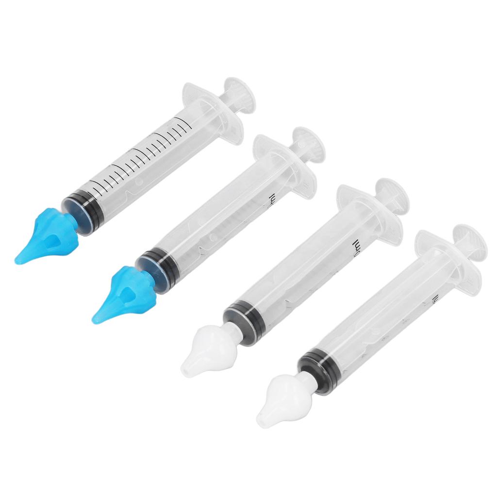 4pcs Professional Baby Nasal Irrigator Syringe Type Silicone Infant Nose Ear Cleaner Rinsing Device