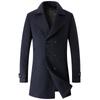 Autumn and Winter New Men's Wool Tweed Coat Fashion Double-breasted Lapel Medium-length Tweed Men's Coat