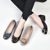 Women's Summer Large Size Low Heel Leather Single Shoes Office Ladies Spring Solid Color Casual Slip-on Shoes