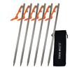TITAN MANIA Titanium Lightweight and Set of Tent Pitching Solo Outdoor Camping Storage Bag Included Pegs, Strong, 20cm, 6, Pegs, Stakes, Solid, Tools,