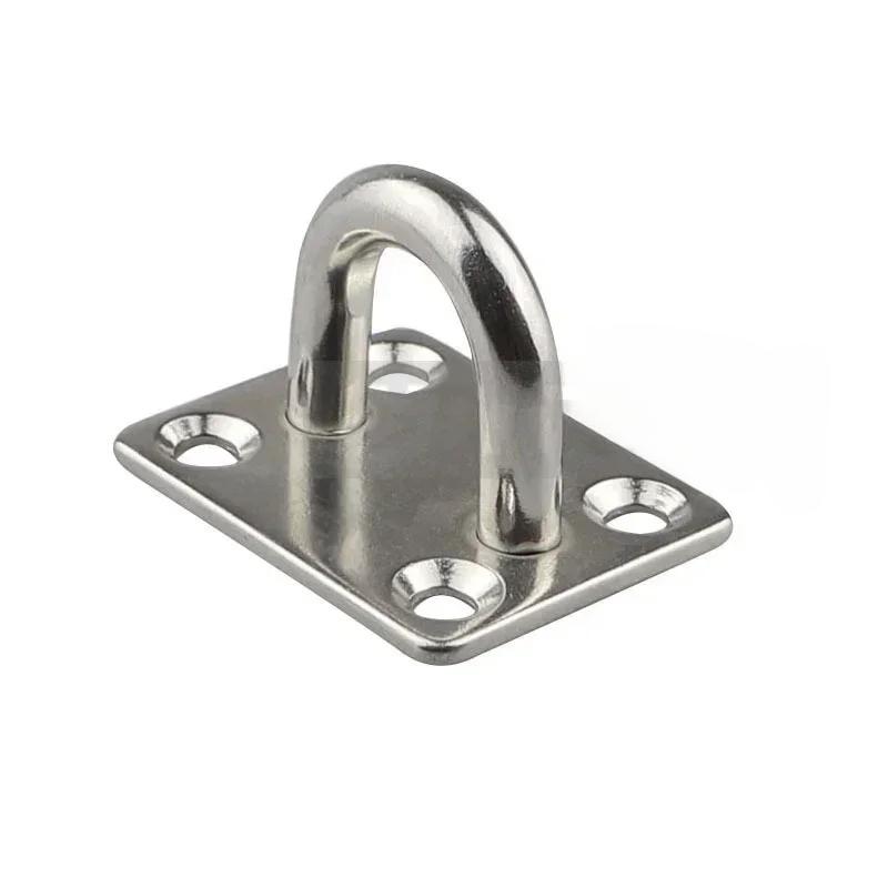 4pcs 5mm/6mm/8mm/10mm/12mm Stainless Steel Square Pad Eye Plate Hook Hanger Heavy Duty Ceiling Wall Boating Yacht Shade Sailing Marine