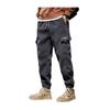 Fall Winter Men Cargo Pants Loose Drawstring Elastic Waist Plus Size Joggers Thickened