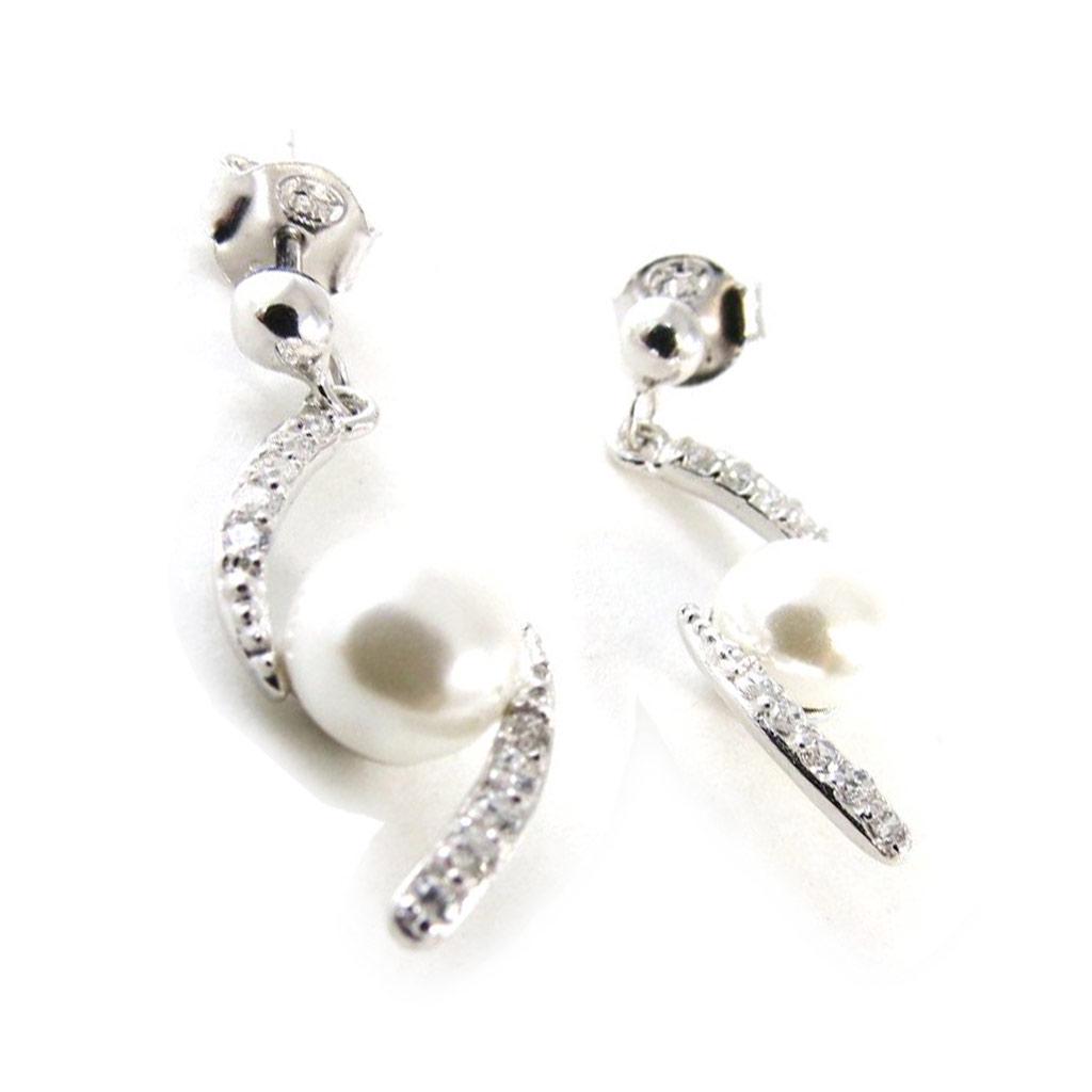 Les Trésors De Lily [I9852] - Silver Earrings 'Sissi' Silver White (rhodium-plated) - 25x10 Mm