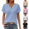 Women's Fashion Solid Color Short Sleeve V Neck Casual Pullover T-shirt Top