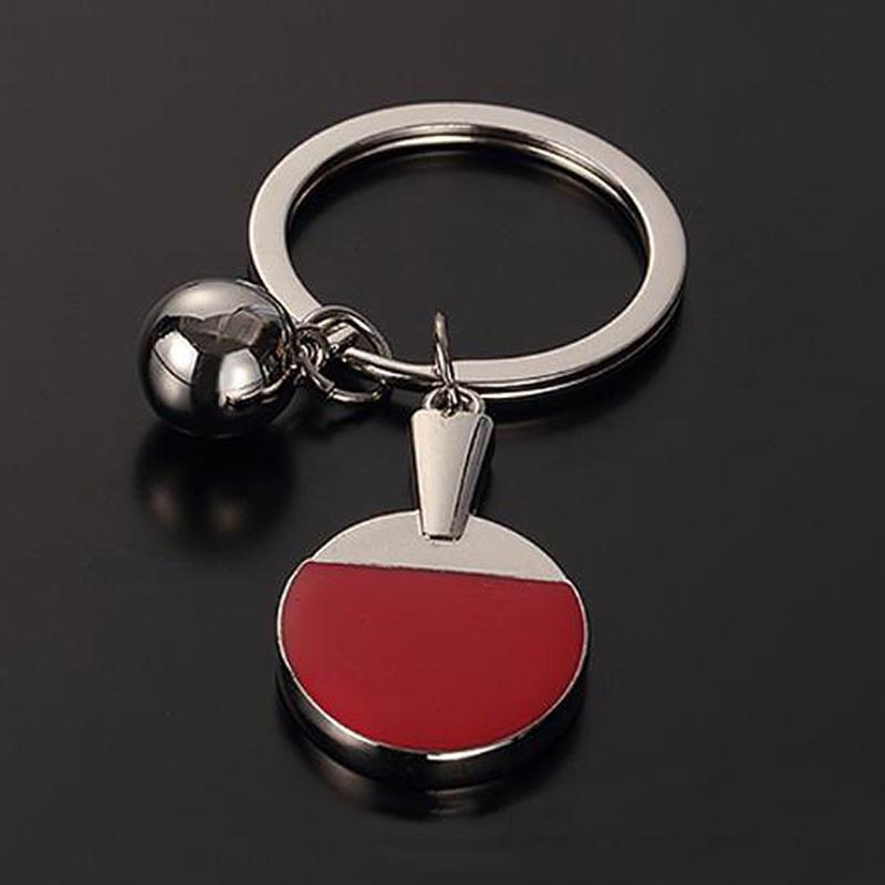Novelty Creative Sport Table Tennis Racket Keychain Metal Key Ring Holiday Souvenir Keychain Gift