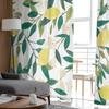 Lemon Foliage Flowers Yellow Gradient Bedroom Transparent Sheer Curtains Holiday Decoration Window Voile Tulle Curtain