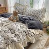 French Retro Lace High Gram Weight Thickened Milk Fleece Four-Piece Dormitory Three-Piece Bedding