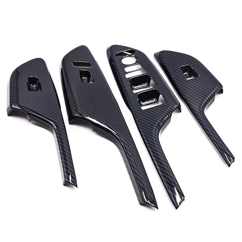 Carbon Fiber Interior Door Armrest Glass Button Decorative Stickers Modification Supplies for Honda Civic 10th 2017 18 2019 2020