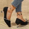 High Heel Pointed Toe Women's Shoes French Style Fairy Thin Heels Casual Rhinestone Spring Autumn New Model Pumps Sandals