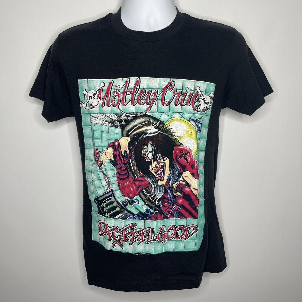 Vintage 1989 Motley Crue Dr Feelgood Crue'S Back Black Unisex T-Shirt