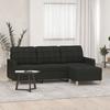 VidaXL 3-seater Sofa with Footrest Black 180 Cm Fabric, Sofa, Sofa with Footrest, Three-seater Sofa, Sofa 3201005